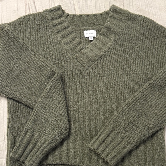 La Hearts Sweaters - La Hearts Sage V-Neck Sweater